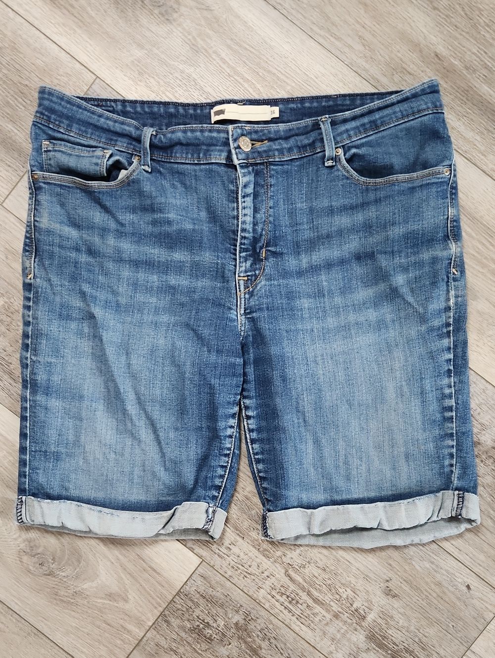 Levi's Blue Denim Bermuda Jean Shorts Jorts